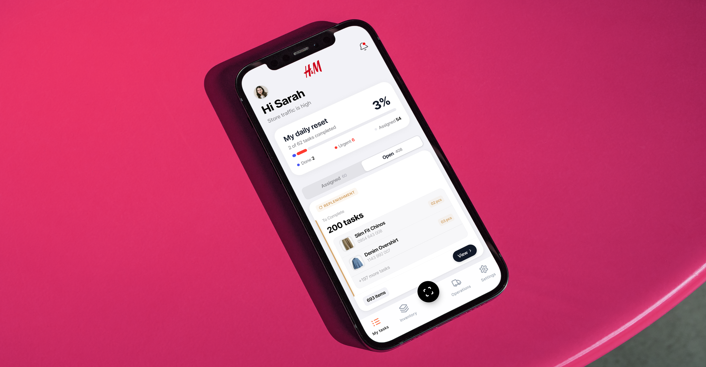 H&M task management on iPad