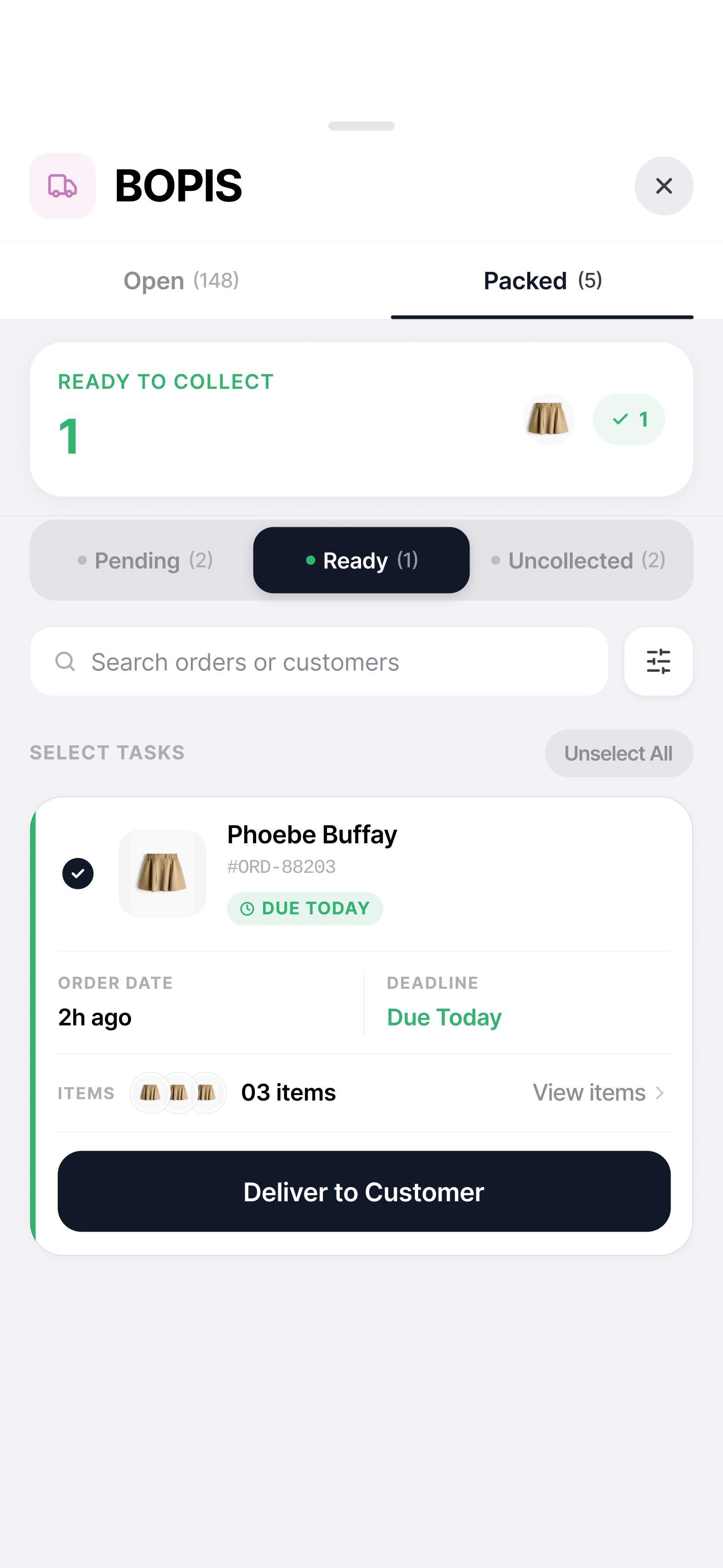 Click & Collect — Ready to collect